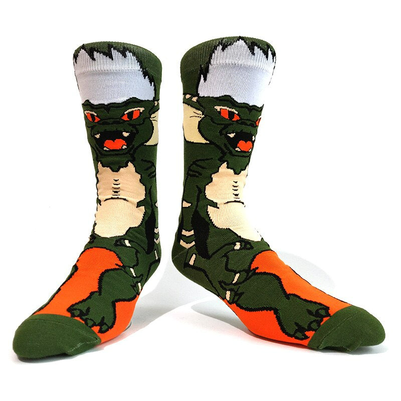 Cartoon Printed Street Wear Casual Sock