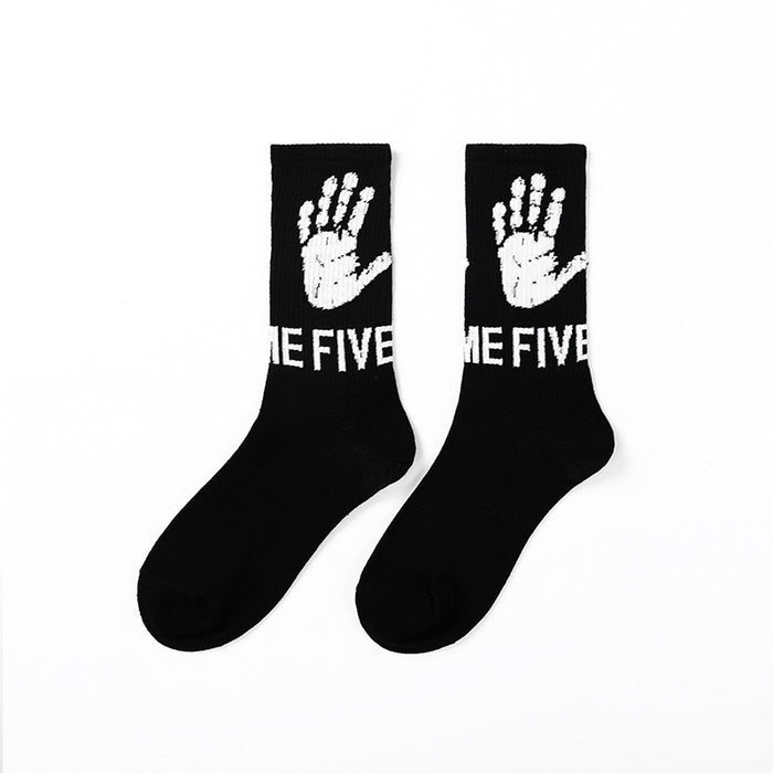 Cartoon Printed Hip Hop Style Long Socks