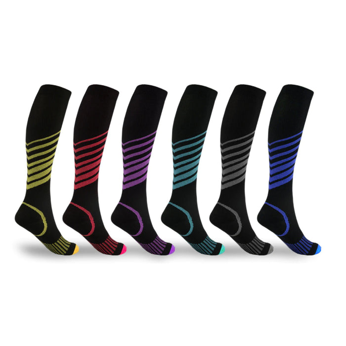 V-Striped Knee-High Compression Socks