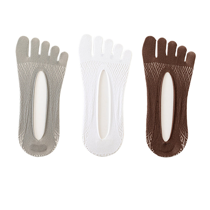 Pair Of 3 Men's Mixed Mesh Breathable Five Finger Socks