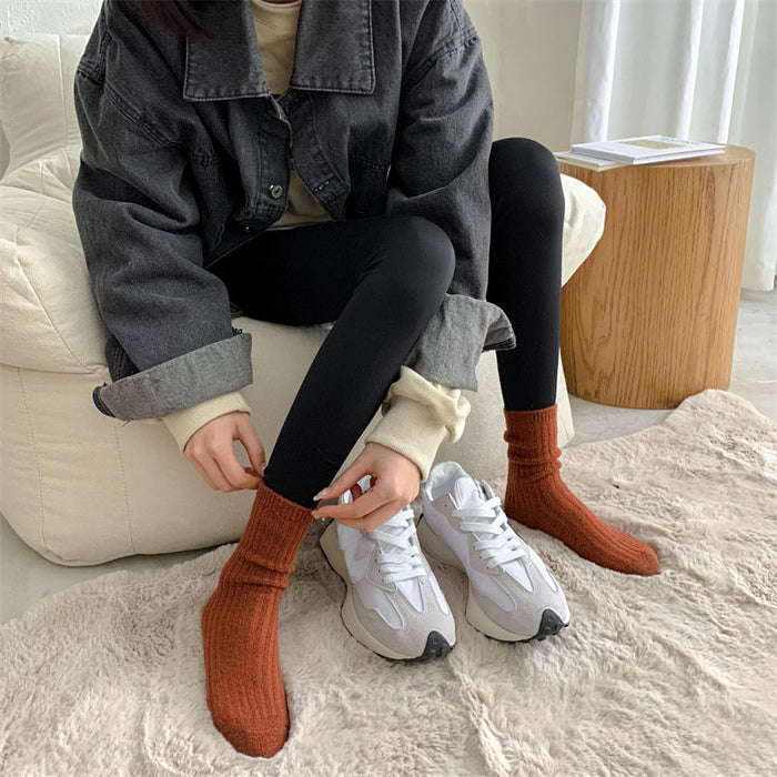 Solid Wool Warm Long Socks