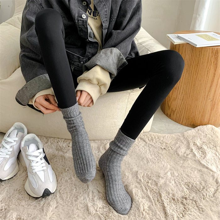 Solid Thick Thermal Long Socks