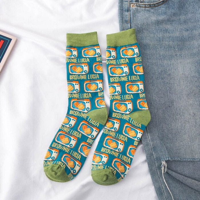 Printed Spring Retro Socks