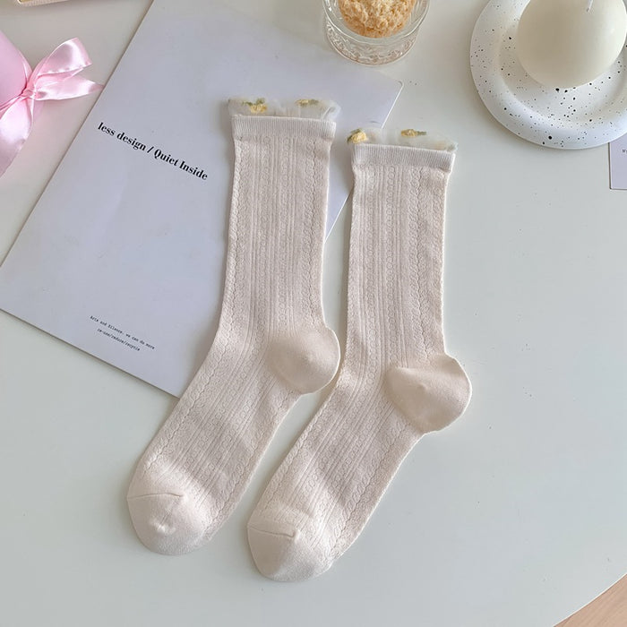 Retro Flower Lace Women Socks