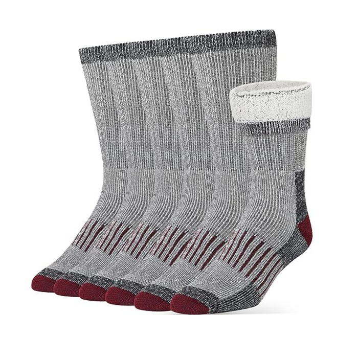 6 Pairs Thermal Cushioned Socks For Everyday Warmth