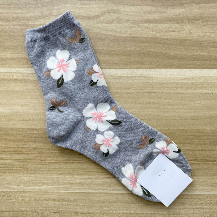 Floral Patterned Long Printed Sock Sets