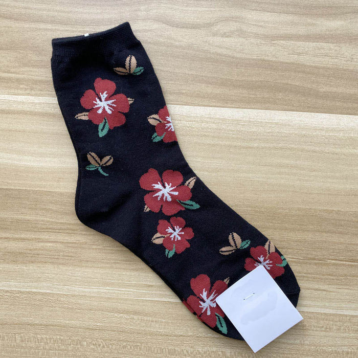 Floral Patterned Long Printed Sock Sets