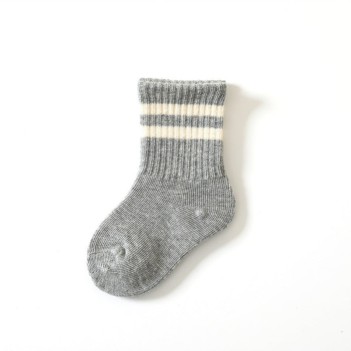 Solid Color Cotton Socks For Kids