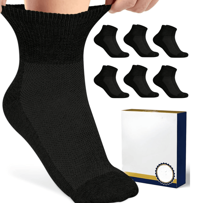 6 Pairs Quarter Length Neuropathy Socks – Comfort & Support