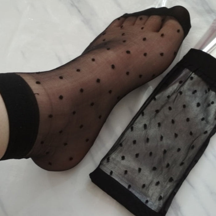 Dot Transparent Thin Women Silk Socks