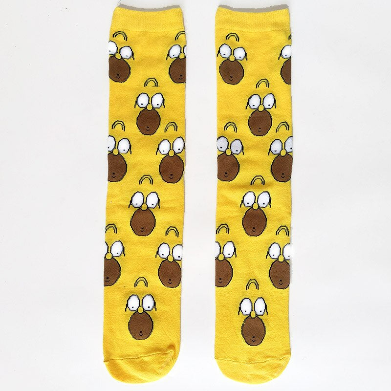 Cartoon Printed Street Wear Casual Sock