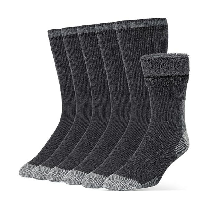 6 Pairs Thermal Cushioned Socks For Everyday Warmth