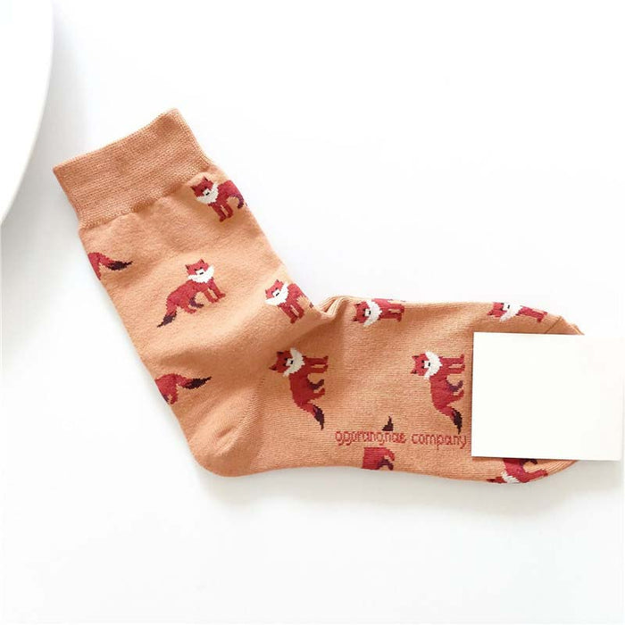 Floral Patterned Long Printed Socks