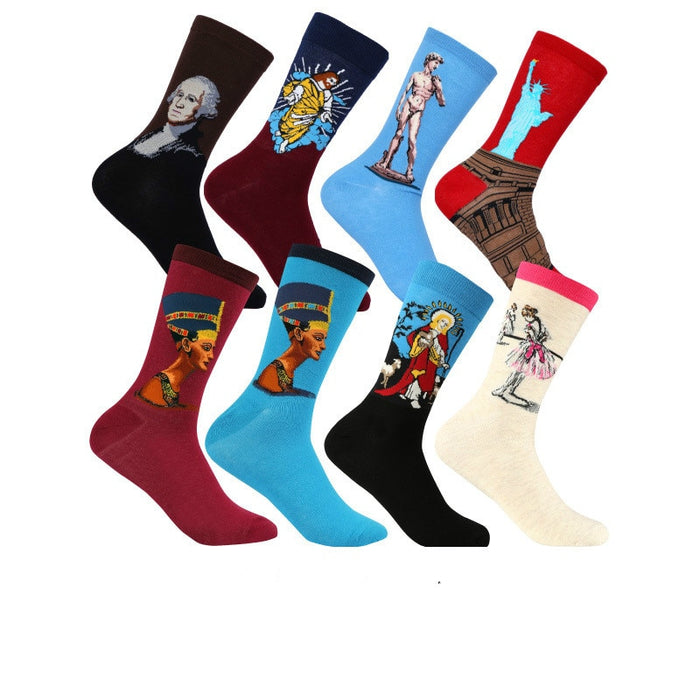 Retro Abstract Printed Night Socks