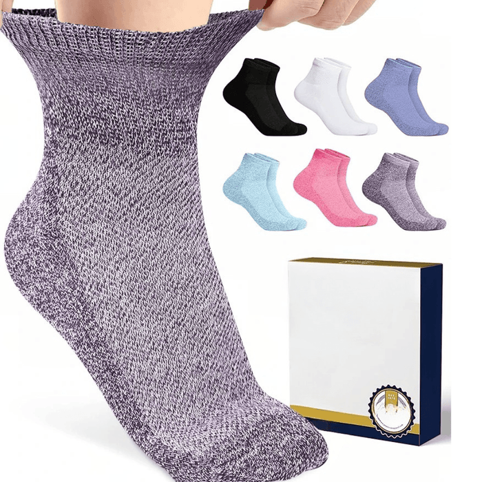 6 Pairs Quarter Length Neuropathy Socks – Comfort & Support