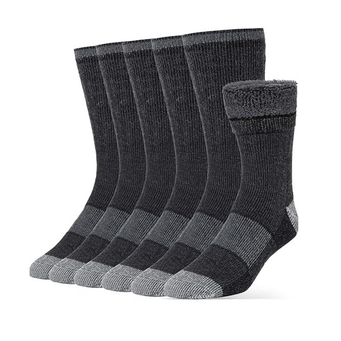 6 Pairs Thermal Cushioned Socks For Everyday Warmth