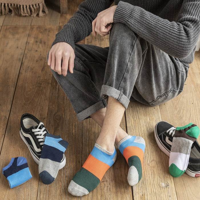 Mixed 5 Pairs Men's Summer Patterned Socks