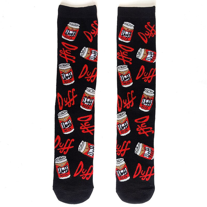 Cartoon Printed Street Wear Casual Sock