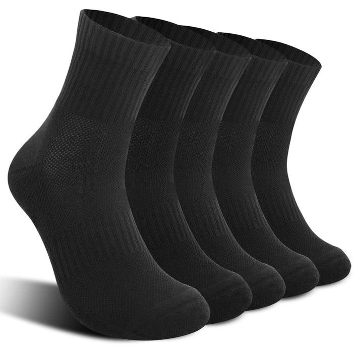 5 Pack Cushioned Running Socks – Support and Performance