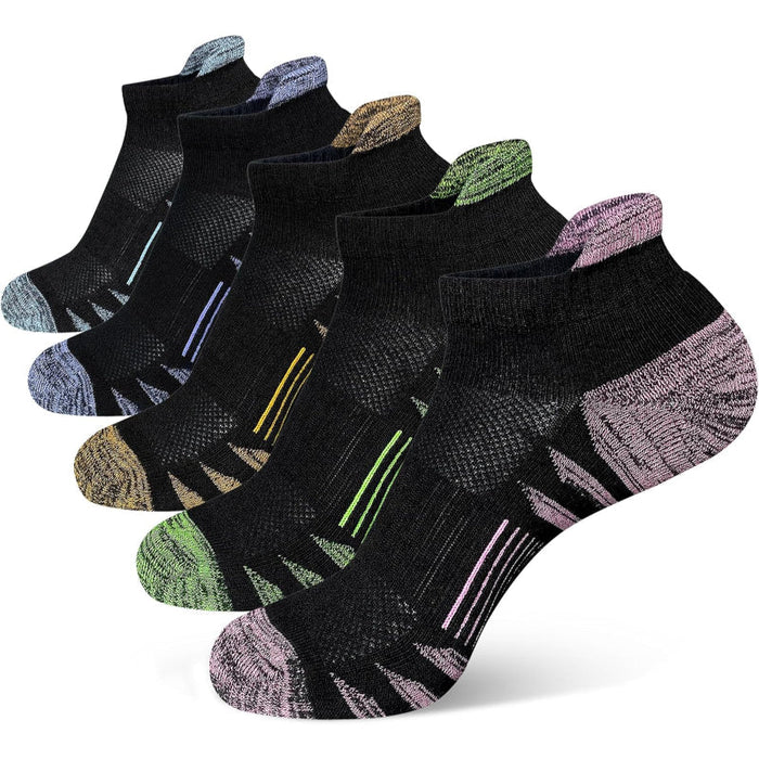 5 Pairs Cushioned Athletic Socks - Performance and Comfort