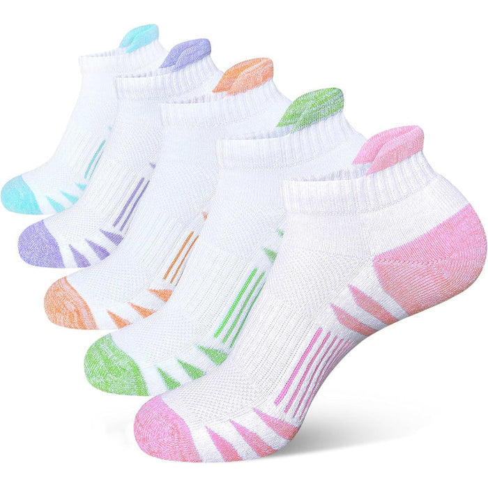 5 Pairs Cushioned Athletic Socks - Performance and Comfort