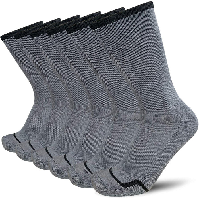 6 Pairs Moisture Wicking Crew Boot Antimicrobial Socks