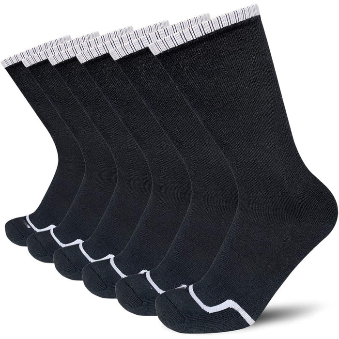 6 Pairs Moisture Wicking Crew Boot Antimicrobial Socks