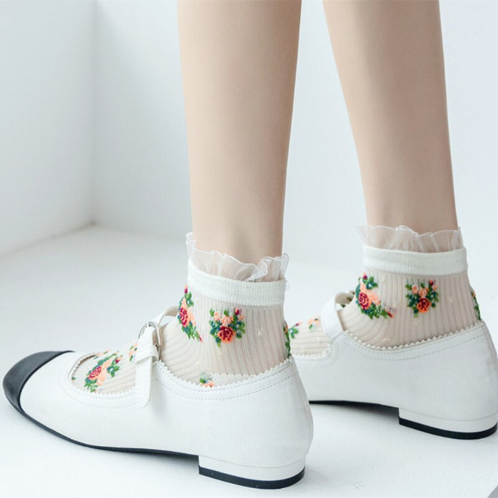Style Lace Ruffle Socks For Women