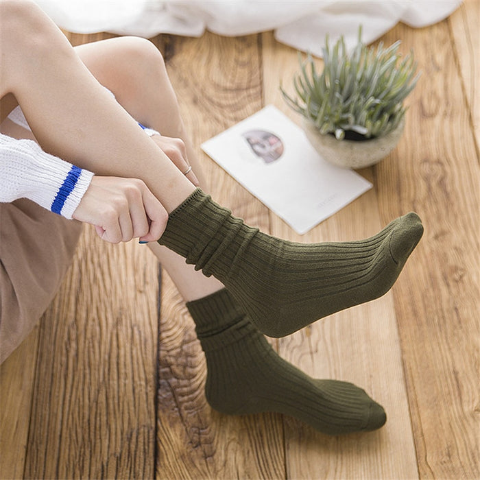 All Season Basic Daily Knitted Socks