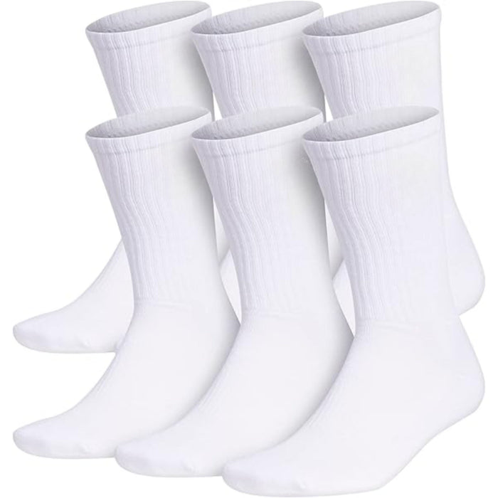 6 Pairs Versatile Cushioned Crew Socks