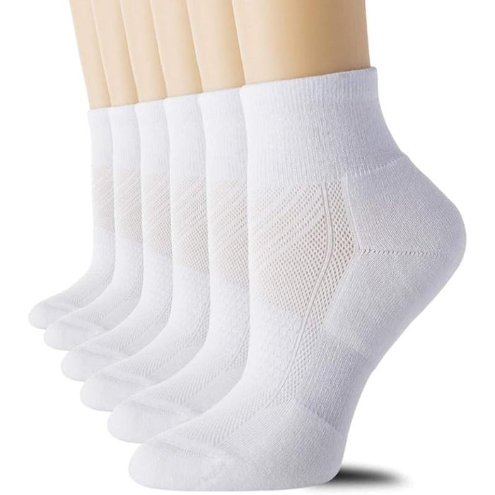 6 Pairs Women Cushioned Running Short Length Socks