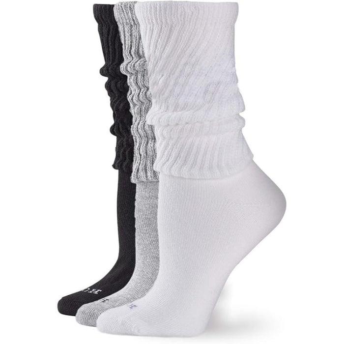 Pack Of 3 Women Soft Loose Fit Solid Colored Socks