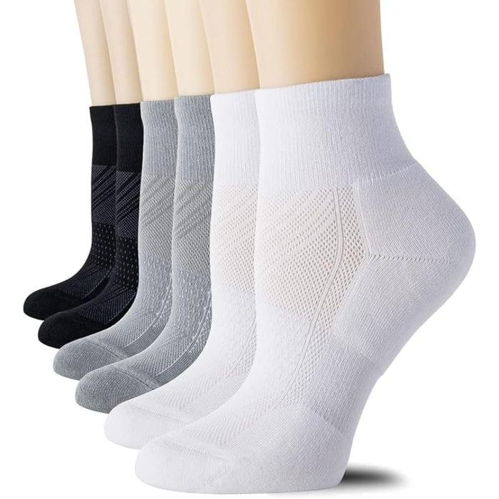 6 Pairs Women Cushioned Running Short Length Socks