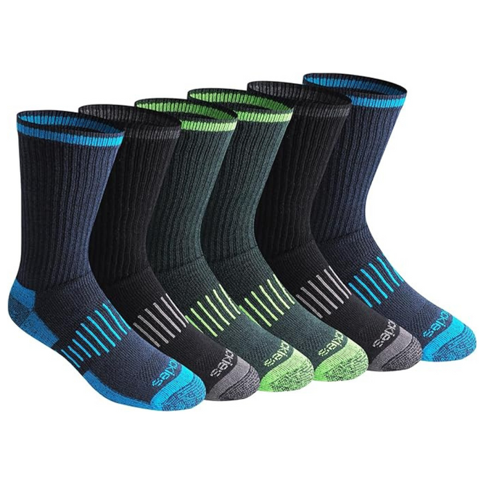 6 Pair Soft Cushioned Socks - Active Lifestyle and Comfort