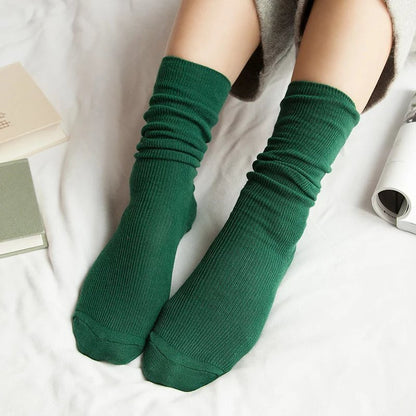 Loose Solid Knitted Long Socks
