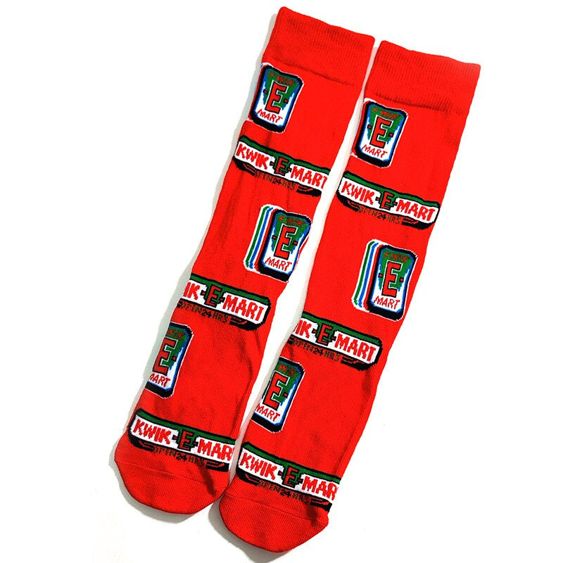 Cartoon Printed Street Wear Casual Sock