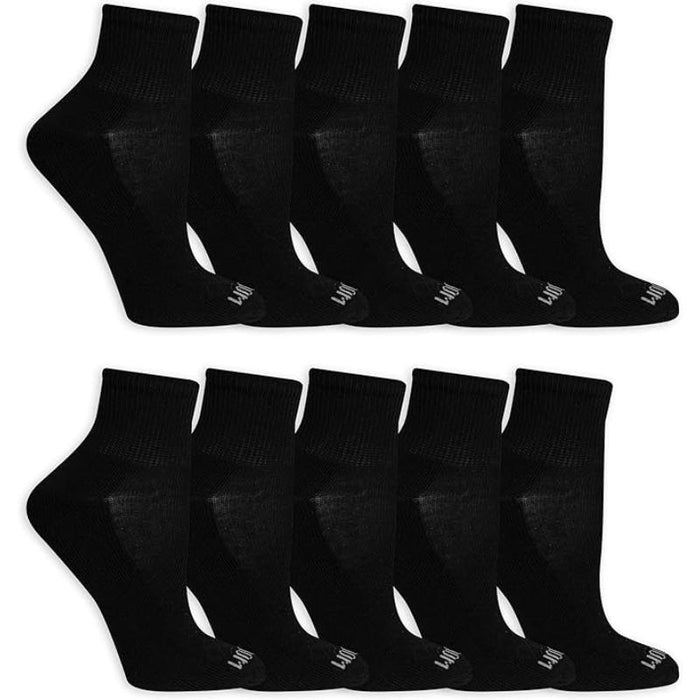 Pack Of 10 Women Solid Everyday Short Length Socks