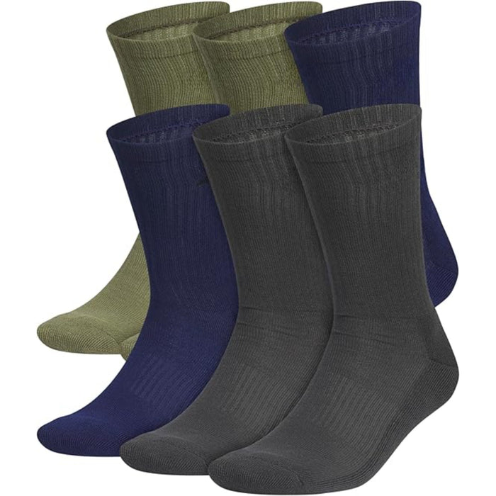 6 Pairs Versatile Cushioned Crew Socks