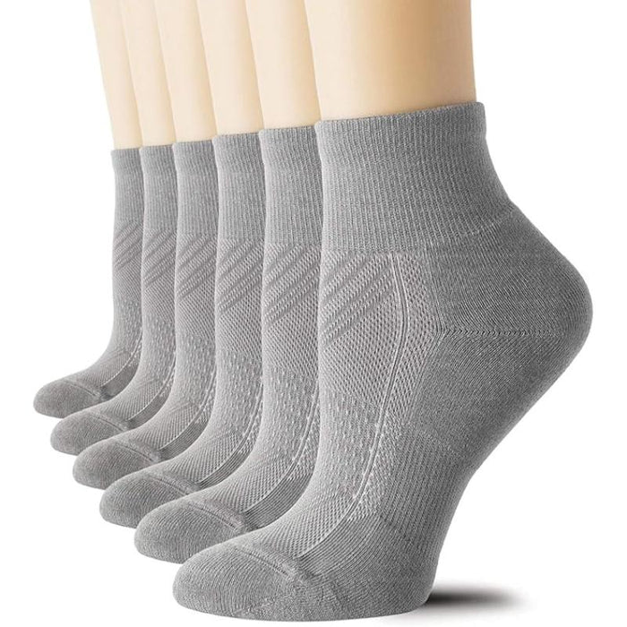 6 Pairs Women Cushioned Running Short Length Socks