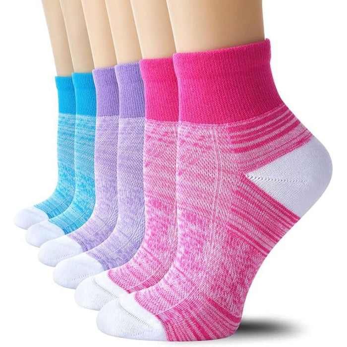 6 Pairs Women Cushioned Running Short Length Socks