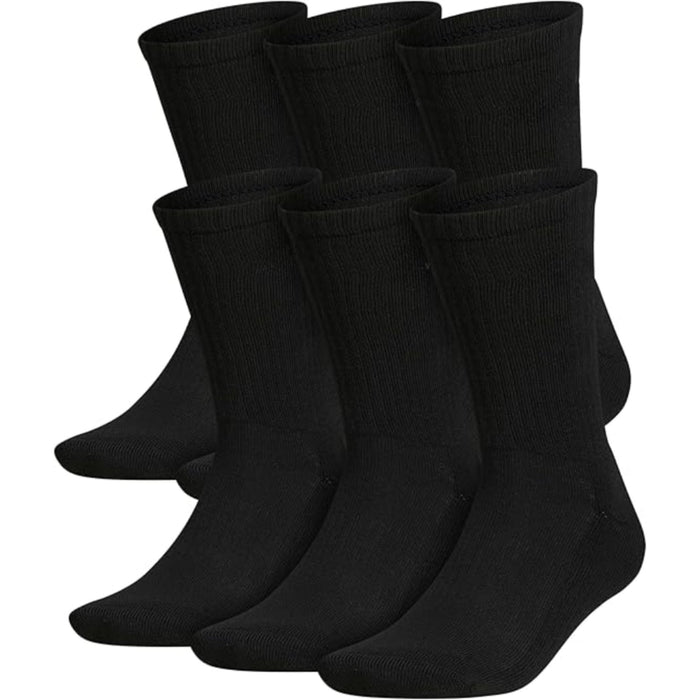 6 Pairs Versatile Cushioned Crew Socks