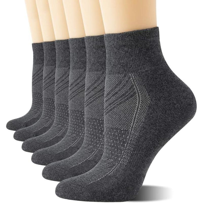 6 Pairs Women Cushioned Running Short Length Socks