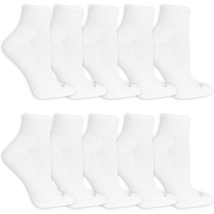 Pack Of 10 Women Solid Everyday Short Length Socks