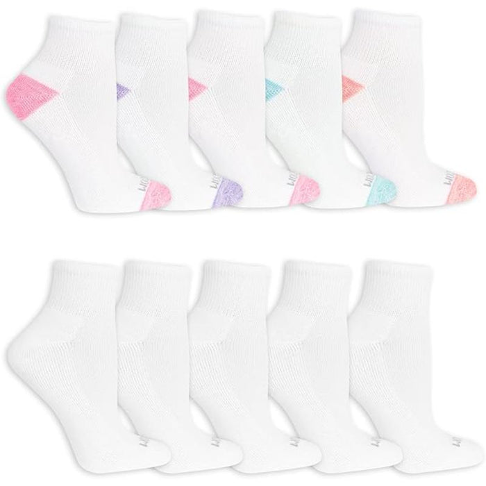 Pack Of 10 Women Solid Everyday Short Length Socks