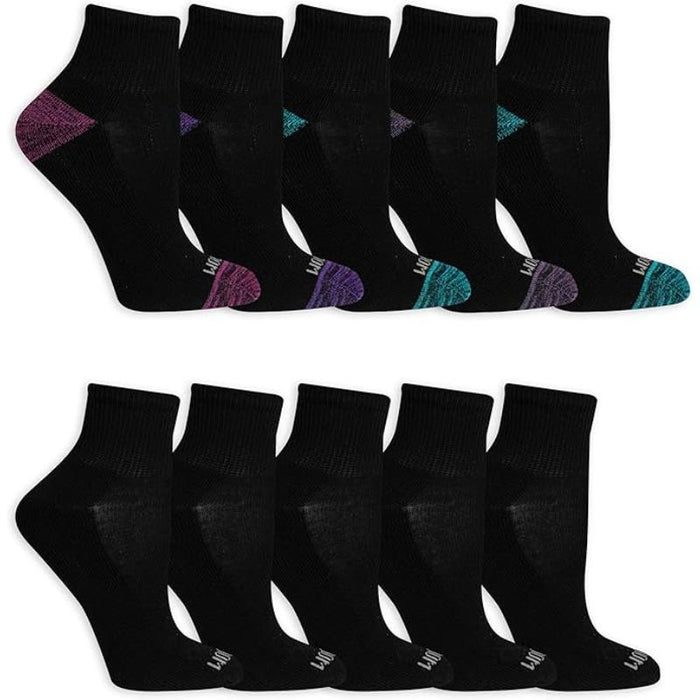 Pack Of 10 Women Solid Everyday Short Length Socks