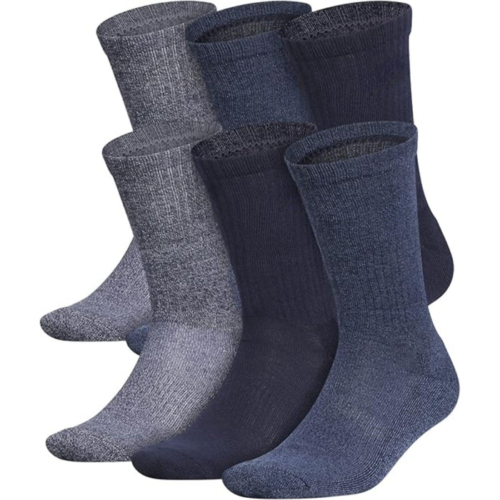 6 Pairs Versatile Cushioned Crew Socks