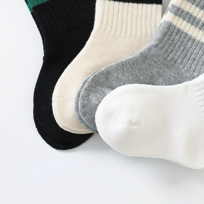 Solid Color Cotton Socks For Kids
