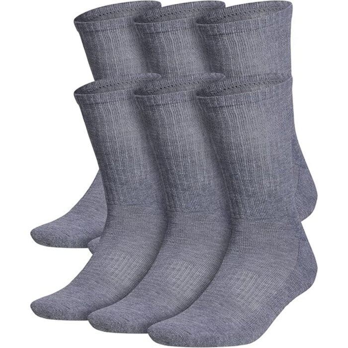 6 Pairs Versatile Cushioned Crew Socks