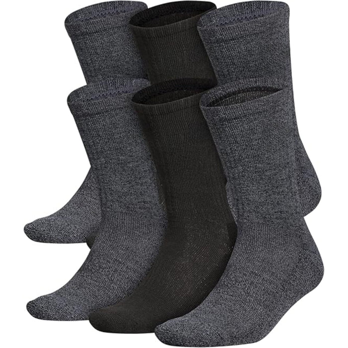 6 Pairs Versatile Cushioned Crew Socks