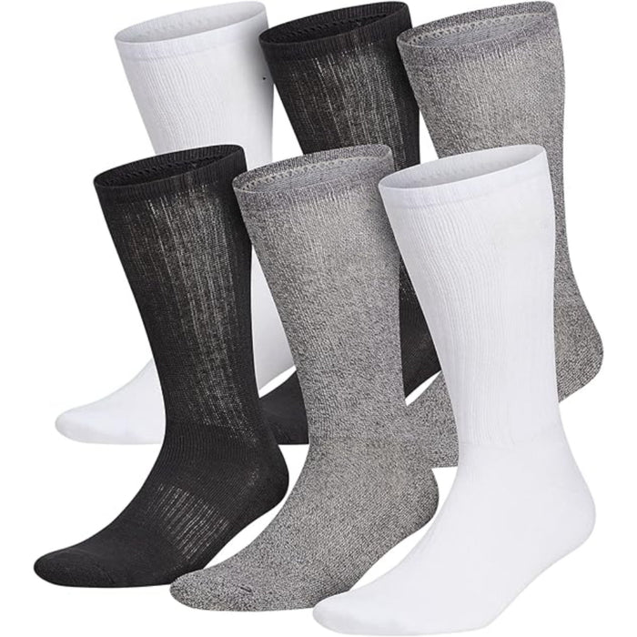 6 Pairs Versatile Cushioned Crew Socks